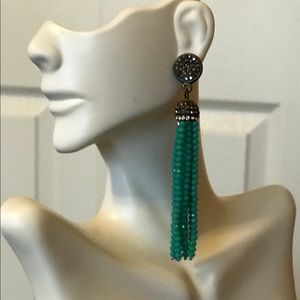 Drop Dangling Earring, Crystal Green Earrings,